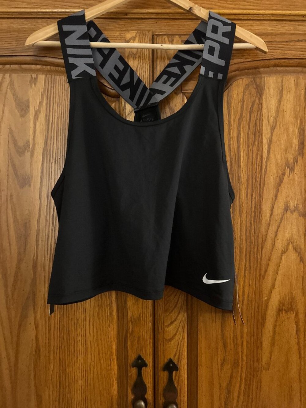 Nike Black Tank Top with Gray Logo Straps